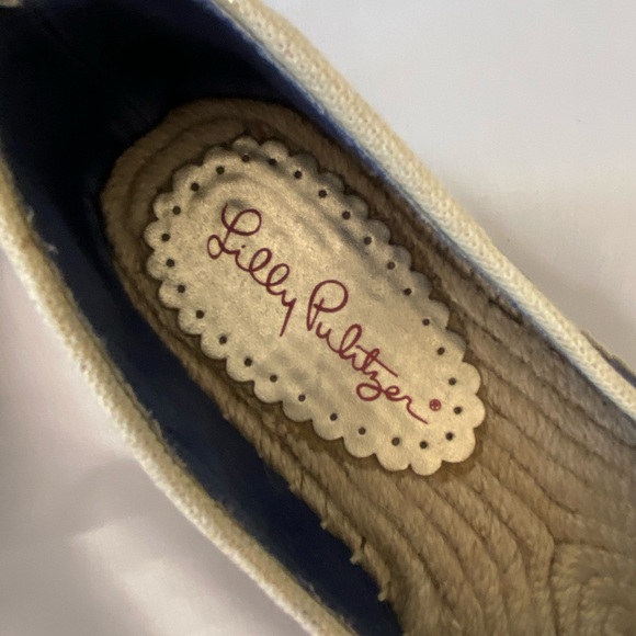 Lilly Pulitzer Lia Espadrilles in true Navy with gold sea horse  size 7 - Picture 13 of 13